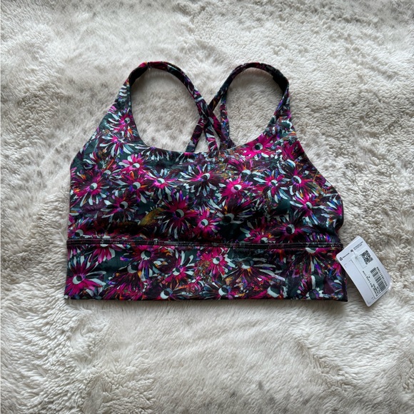 NWT Lululemon Long Line Medium Support Floral Sports Bra Size 4 - Picture 5 of 5